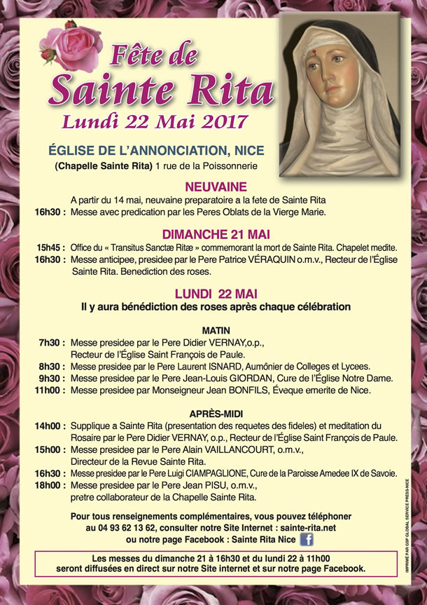 programme fete sainte rita 2017