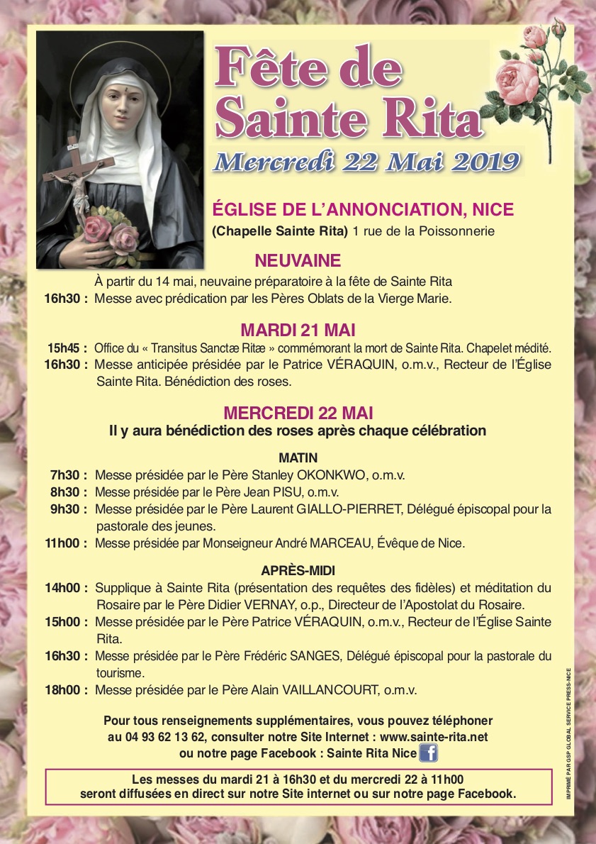 programme fete sainte rita 2019