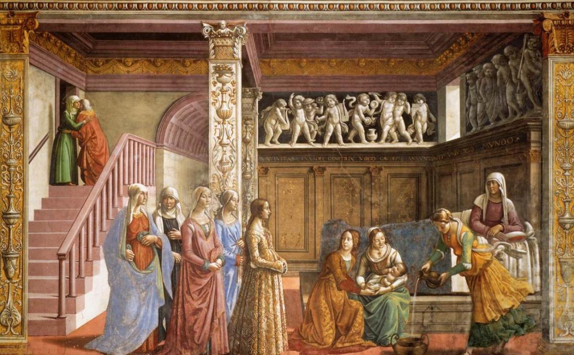 ghirlandaio chapelle tornabuoni la naissance de la vierge 1485 90