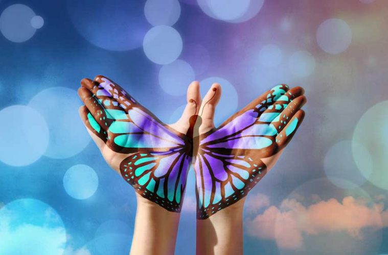 mains papillon