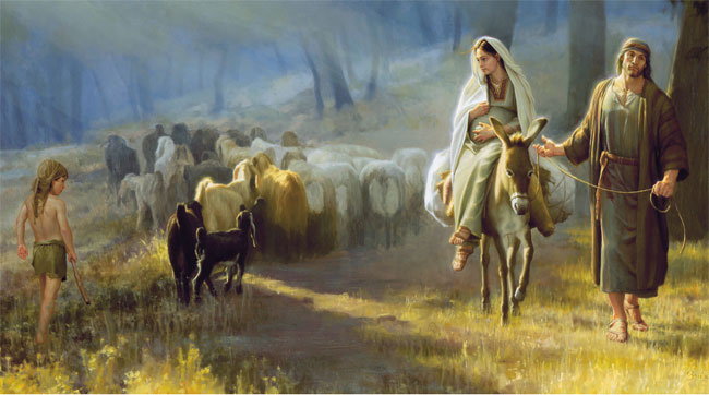 marie et joseph voyage vers bethleem