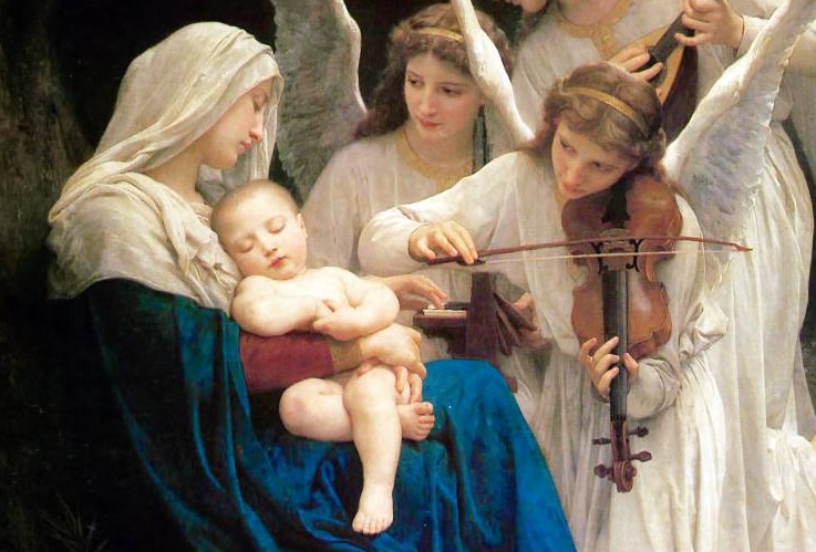 william bouguereau vierge enfant et anges detail