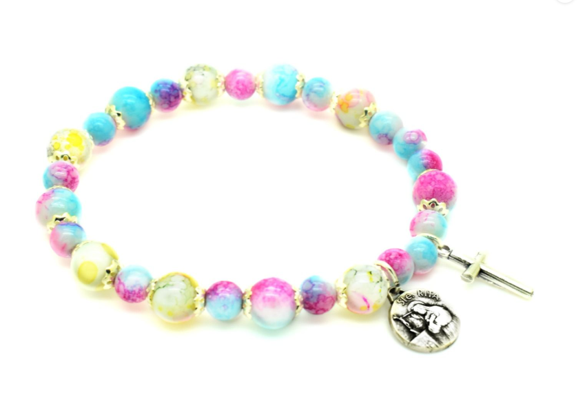 Bracelet rose marbré