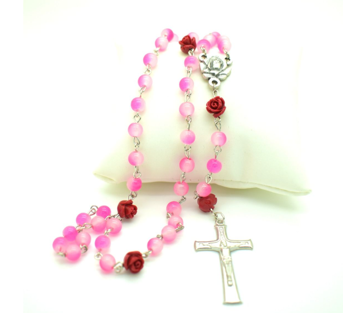 Chapelet Sainte Rita rose